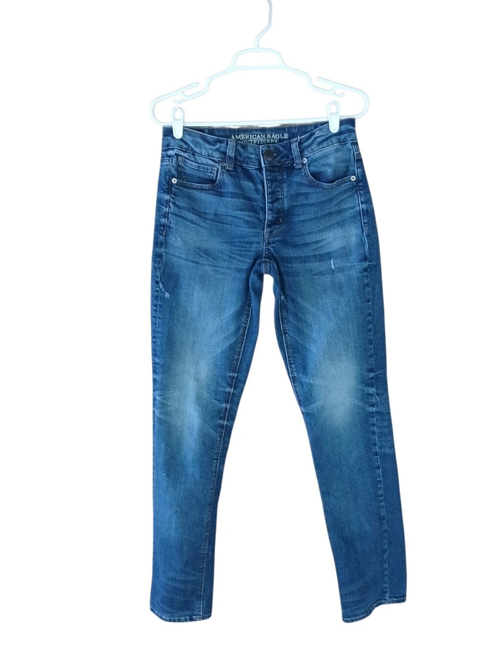 American Eagle Outfitters Mid Rise Medium Wash Tomgirl Straight Leg Jeans Size 4